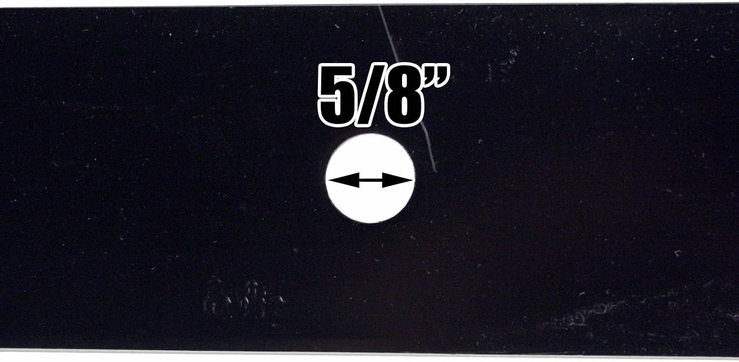 USA Mower Blades U13760BP (3) High-Lift for Dixon 12421 13956 18931 9383 539119871 Length 20-1/2in. Width 2-1/2 in. Thickness .200 in. Center Hole 5/8 in. 60 in. Deck