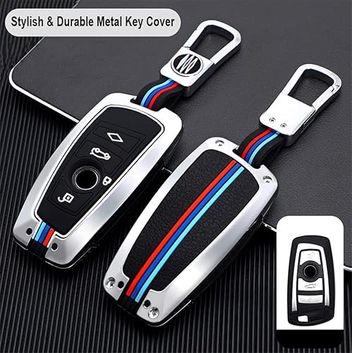 Miniatura 5 de Funda para llavero compatible con BMW 1 3 4 5 6 7 Series X3 X4 M5 M6 GT3 GT5 llavero entrada sin llave remoto soporte de aleación de zinc protector