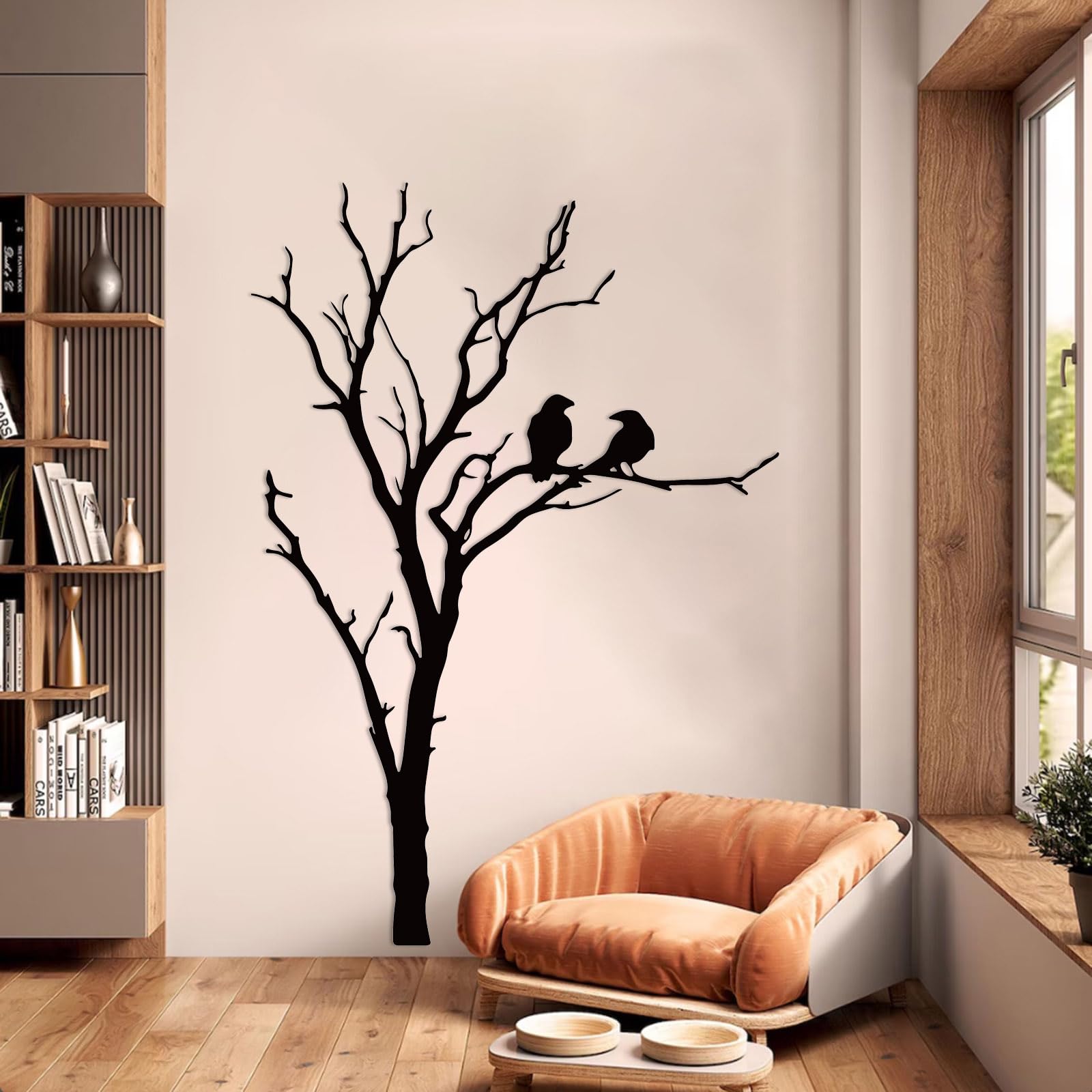 CREATCABIN Cuervo Decoración Pared Metal Cuervo Decoración Arte Pared Escultura Pájaro Negro Decoración Colgante Letrero Pared Rústico Adorno Hueco Para Sala Estar,Hogar,Oficina,Jardín,30×24cm