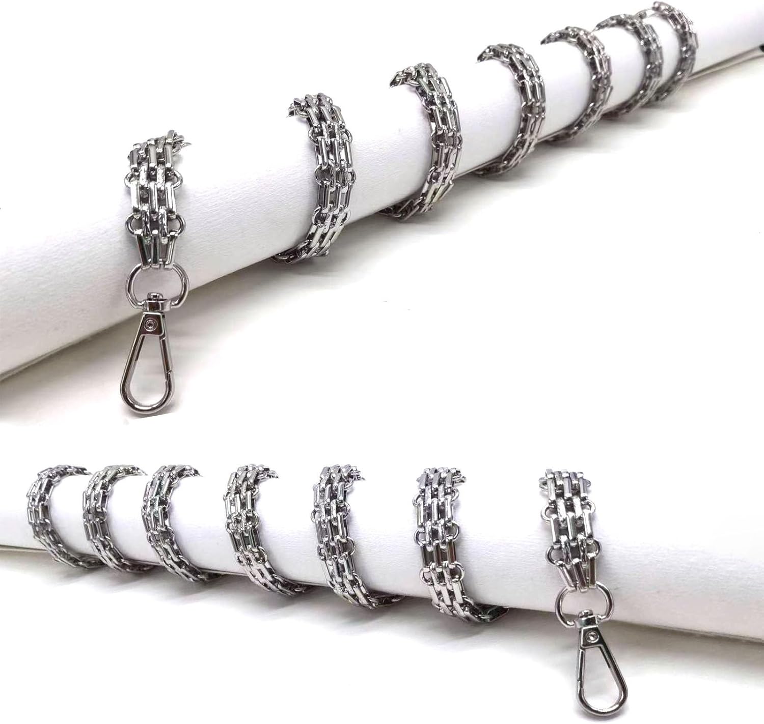 Metal Wide Chunky Purse Strap Chain Crossbody Replacement Purse Straps For Handbags Bag Chain Making Supplies Accessories (Silver) 47"/120cm - Image 4