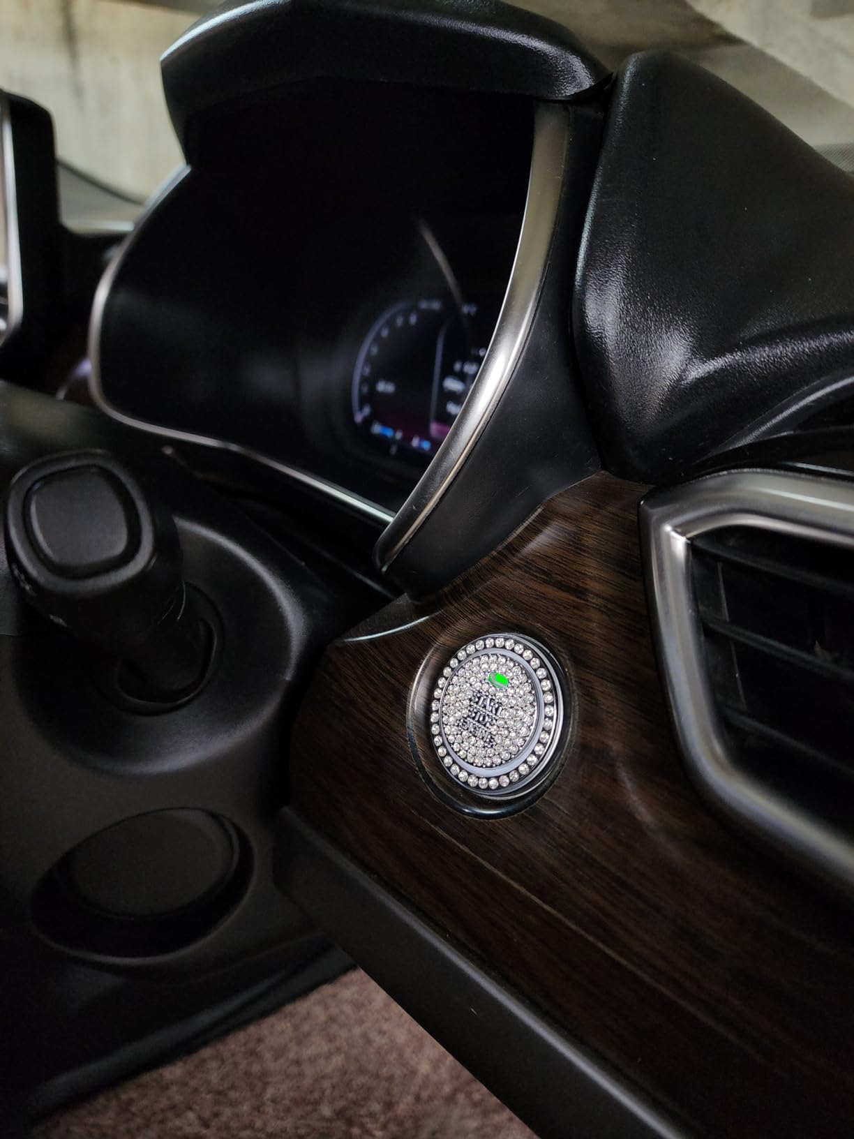 Car Push Start Button Cover Diamond Ring Car Accessories