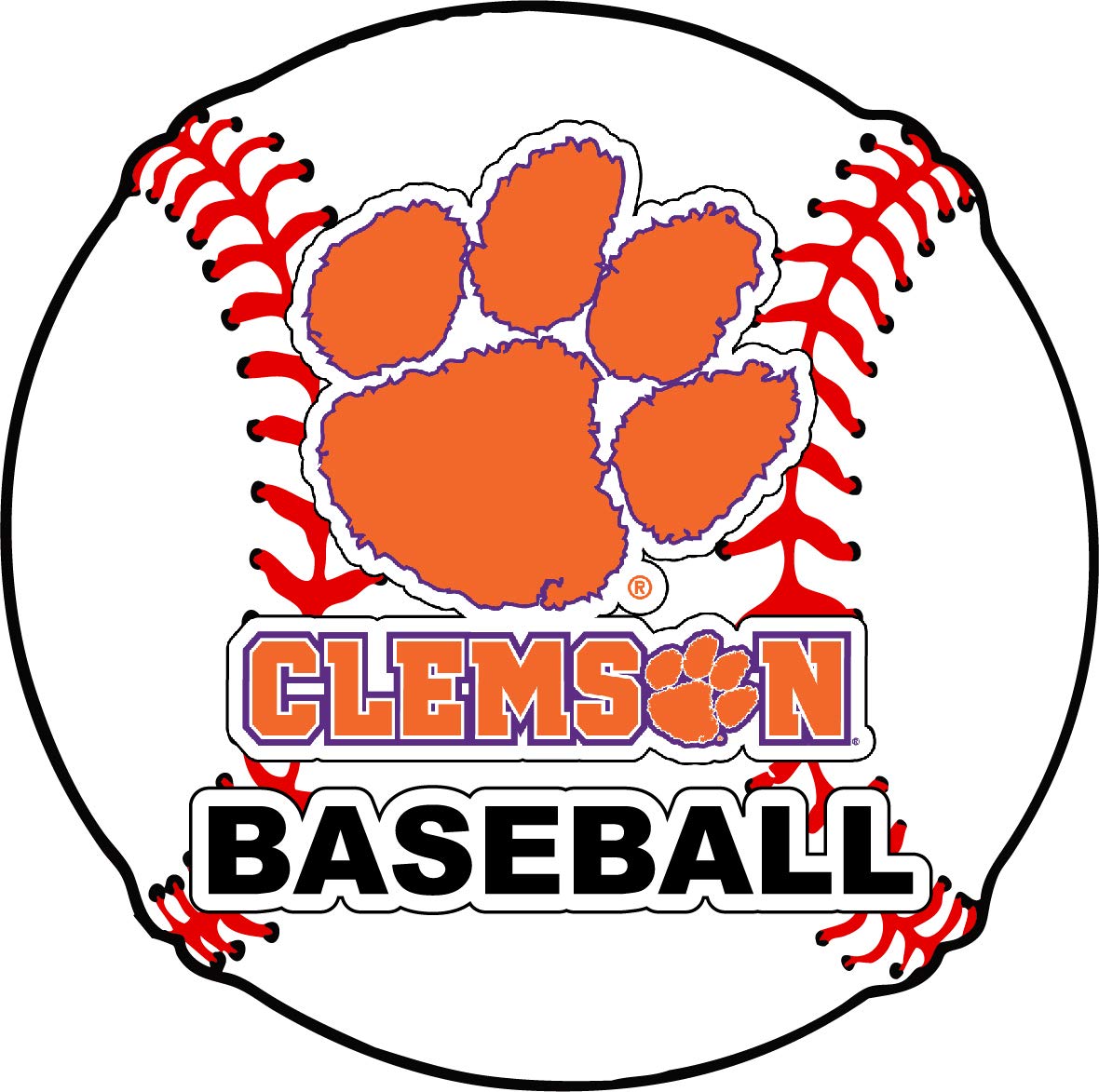 Clemson Tigers 4-Inch Round Baseball Magnet Officially Licensed Collegiate Product