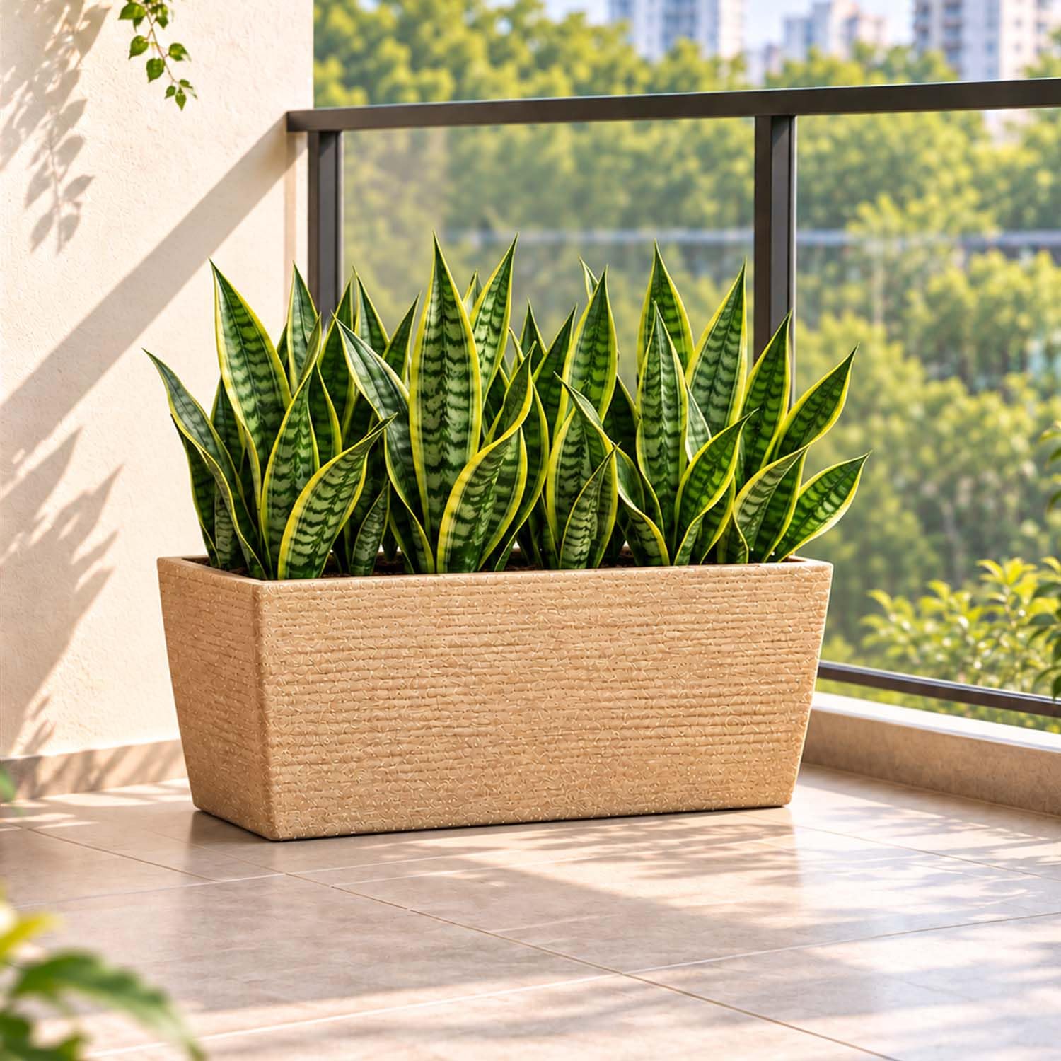 Go Hooked Leios Planter - Marble Rectangular Pot -12