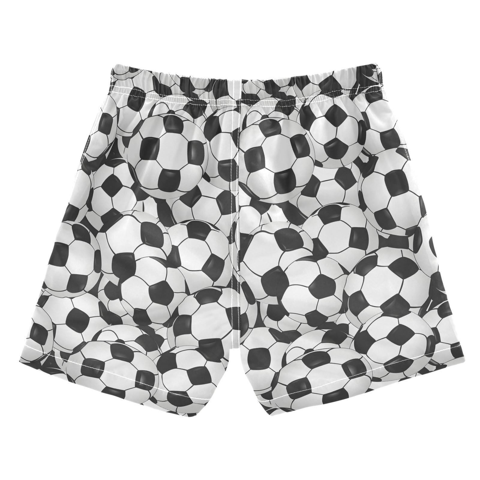 ALAZA Football Ball Soccer White Boys Quick Dry Beach Board Shorts Kids Swim Trunks Bathing Suit Swimsuit 3T