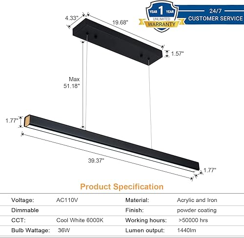Miniatura 8 de ROYAL PEARL Lámpara de araña LED moderna de 10 luces, lámpara colgante regulable para isla de cocina, lámpara colgante de burbujas para sala de