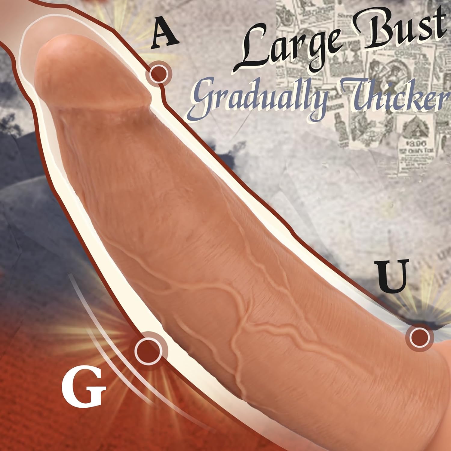 12 Inch Extra Large Dildo No Balls, XXXL Realistic Huge Thick Dildo for Women Men, 2.93'' Diameter Girth Giant Dual Density Silicone Dildos with Suction Cup, Big Anal Penis Sex Toy for Deep Play