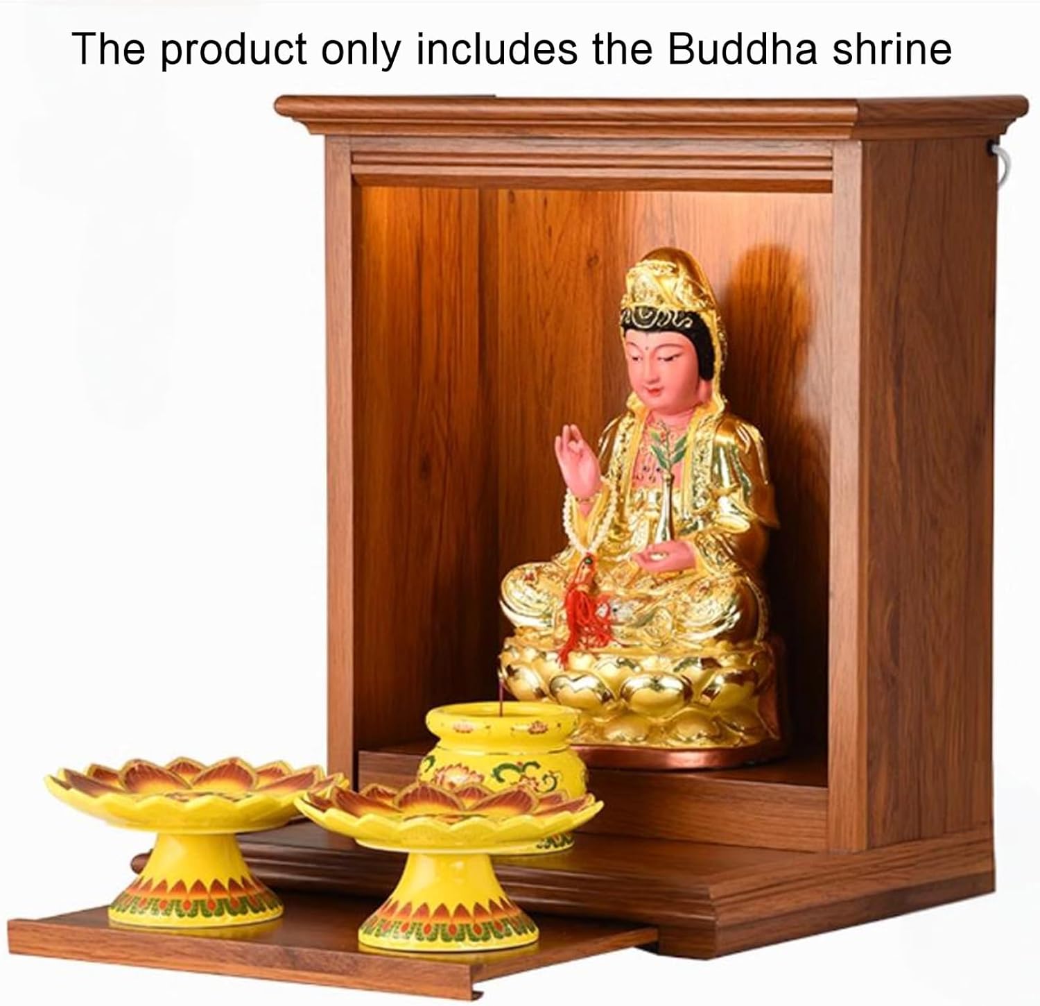 Wall-Mounted Buddha Statue Stand Shrine Altar Table,Wall Mounted Chinese Personal Buddha Niches Shrine Meditation Table,Wall-Mounted Buddha Statue Altar Table(Brown,36x27.5x39cm/14.1x10.8x15.3in)