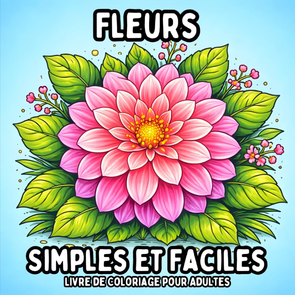 Fleurs Simples et Faciles: Livre de Coloriage pour Adultes - Belles Pages de Fleurs Simples pour la Détente et le Coloriage Créatif