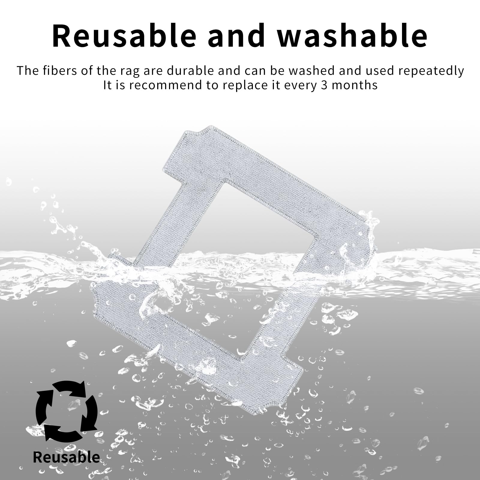 6 Panni Lavabili Per Robot Lavavetri Ecovacs W2 Omni, W1 Pro, W1 - Ricambio Riutilizzabile - Foto 7