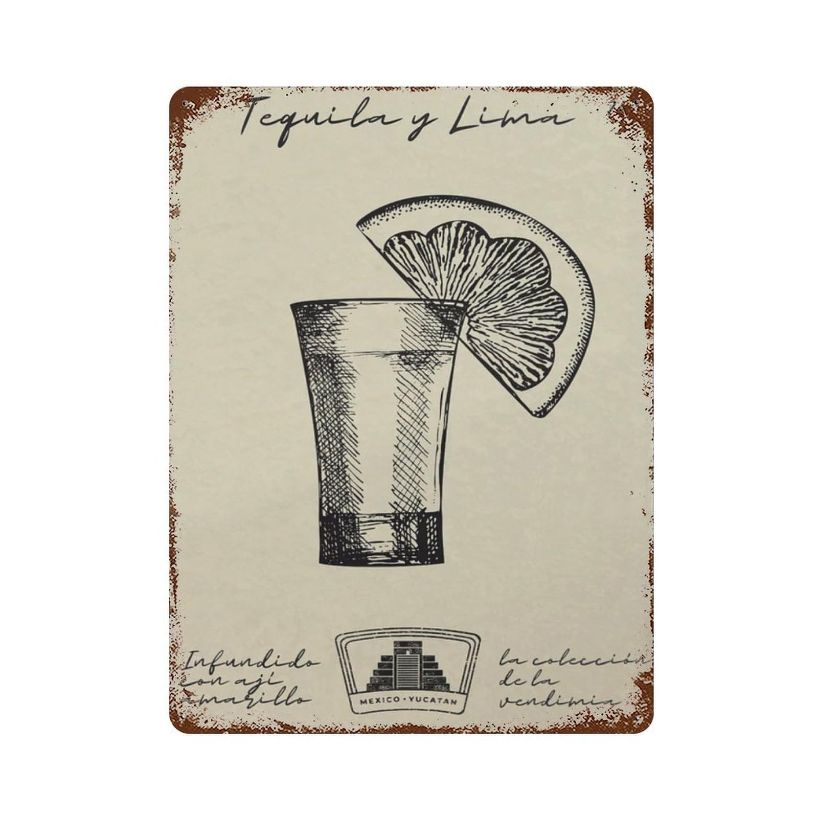 xiaoxiaoshen Vintage Tequila Bar Cart Wall Decor Art Metal Tin Poster Modern Home Decor Art Home Bar Shop Decorations Vintage Sign 40x30cm