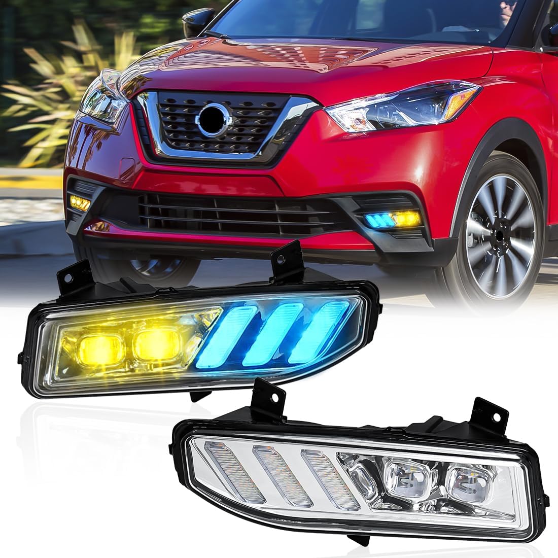 AFOGGEST Dual-Color LED Fog Lights with Tri-Color DRL (pair)