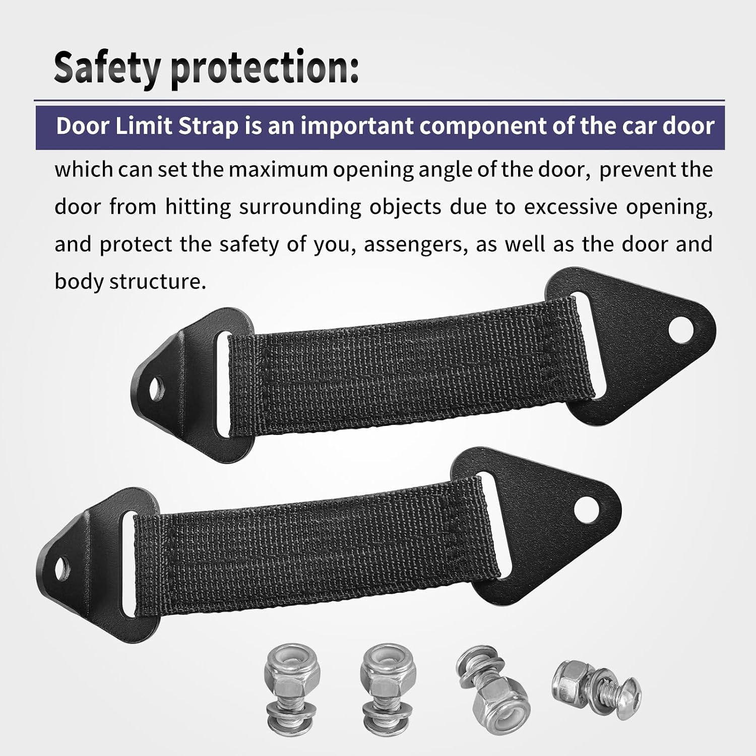 Door Limit Strap Fit for Can Am Maverick X3 2017 2018 2019 2020 2021 2022, Black