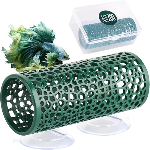 Miniatura 8 de Abizoo Betta Cueva, túnel de pez Betta púrpura con agujeros para peces pequeños, hábitat de camarones, juguetes Betta, refugio, escondite, hamaca,