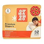 Hello Bello Diapers, Size 1 (8-12 lbs) Flower Child, 32 Count of Premium Disposable Baby Diapers, Hypoallergenic with Soft, Cloth-Like Feel