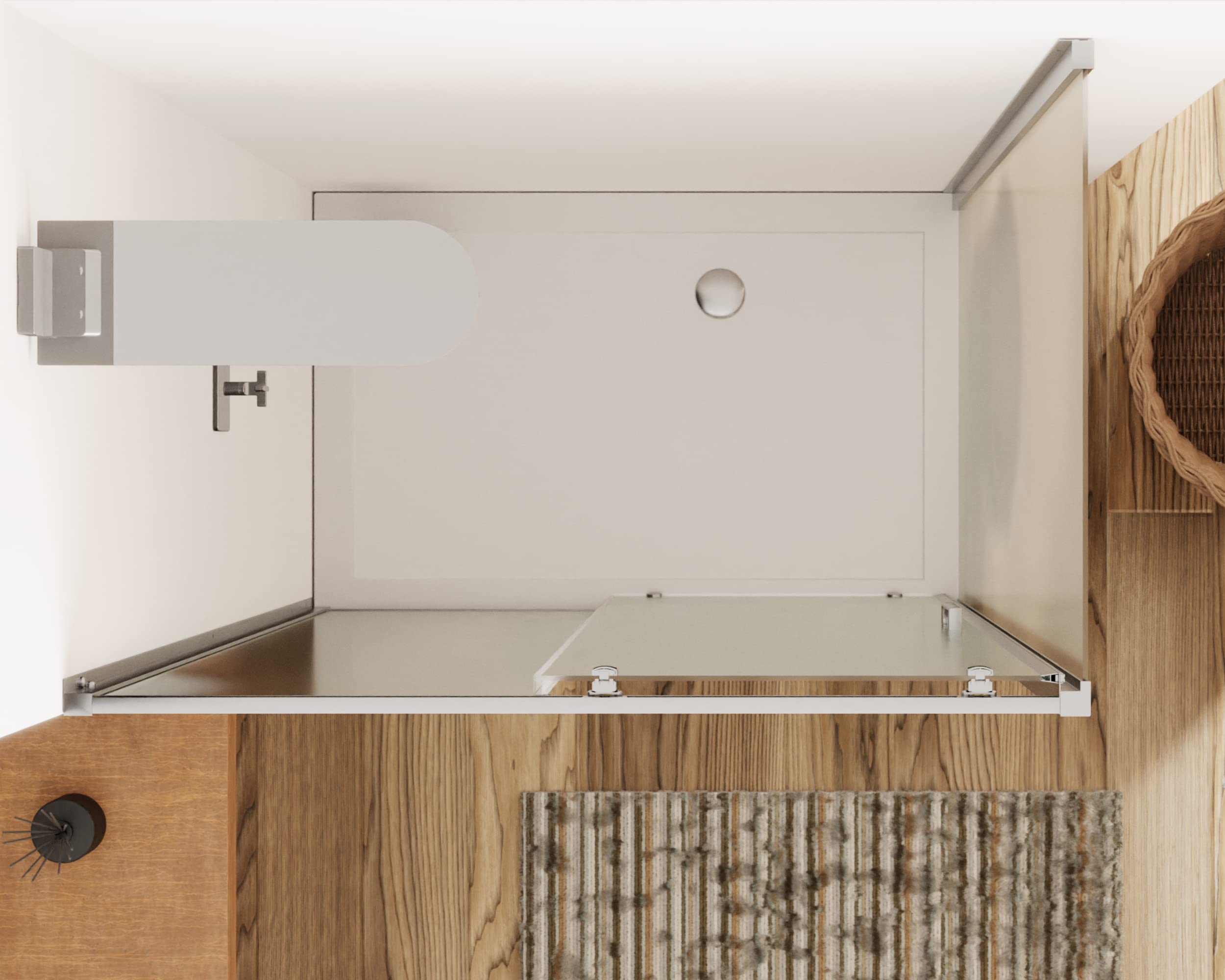 Box Doccia Angolare 70x120cm con Apertura Scorrevole da 120cm e Parete Fissa da 70cm con Vetro Temperato Opaco da 6mm Antinfortunistico con Trattamento Anticalcare Altezza 190cm