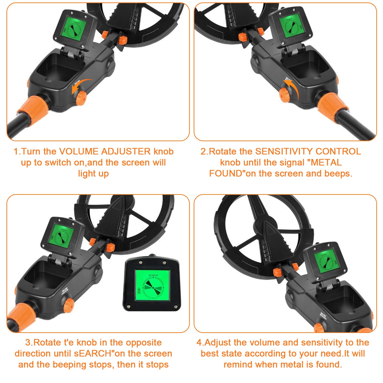 Metal Detector per Bambini, Display LCD e Indicatore Acustico, Ad Alta Sensibilità, con Pala, Rastrello e Borsa, per Regalo Principianti E Bambino