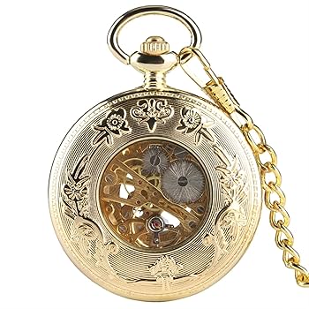 ビンテージ　懐中時計【美品】 Amazon.co.jp: ビンテージ 高級金の機械的な懐中時計の中空骨格