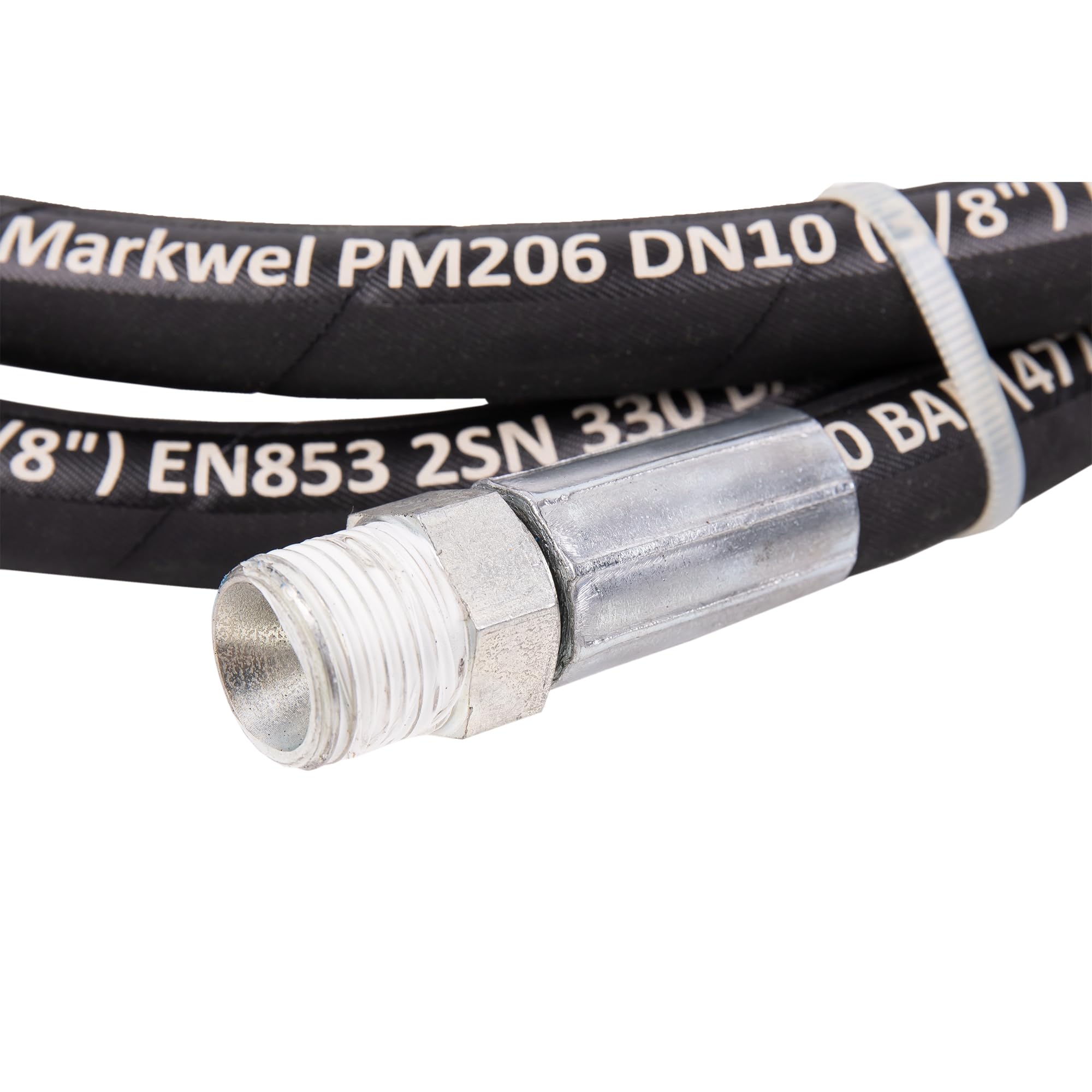 Cofan Manguera hidráulica | Presión: 2200 PSI | 1/2" BSP | Longitud: 1,5 m | Adecuado para bombas neumáticas lubricantes