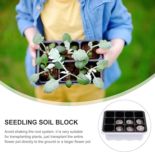 Miniatura 2 de GANAZONO Juego de 12 bandejas de propagadores de jardín con bandeja de inicio de 12 celdas y cubos con cúpula y bandeja de germinación de plantas