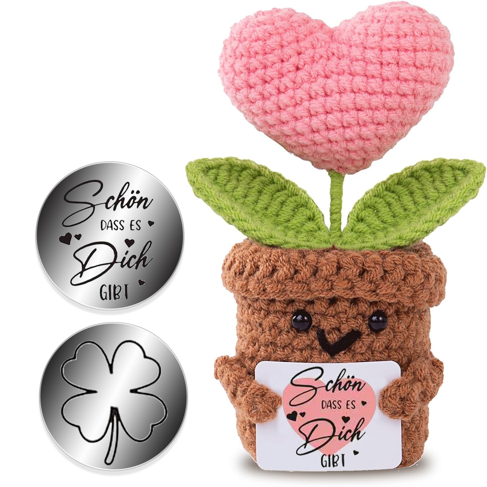 boluoboluomi Geschenke für Frauen-Schön dass es Dich gibt,Geschenke zum Muttertag,Sonnenblume Deutsch Glücksbringer,Beste Freundin Geschenke für Abschiedsgeschenk Kollegin,Ruhestand Geschenk