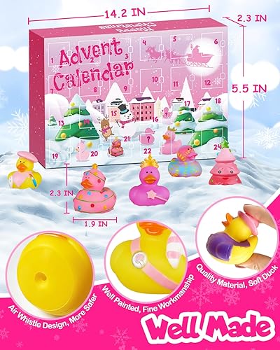 Miniatura 3 de Calendario de Adviento de pato de goma 2023, 24 días de cuenta regresiva, regalos de Navidad para niñas, niños pequeños de 1, 2, 3, 4 años, 4-12