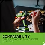 Greenworks 24V Pistolet à colle sans fil, batterie 2.0Ah & Chargeur inclus -1.5min Chauffage rapide,LED Lumière, soufflet sans drip, 90 min Durée, Arrêt automatique pour DIY, Arts, artisanat, décoration d'intérieur