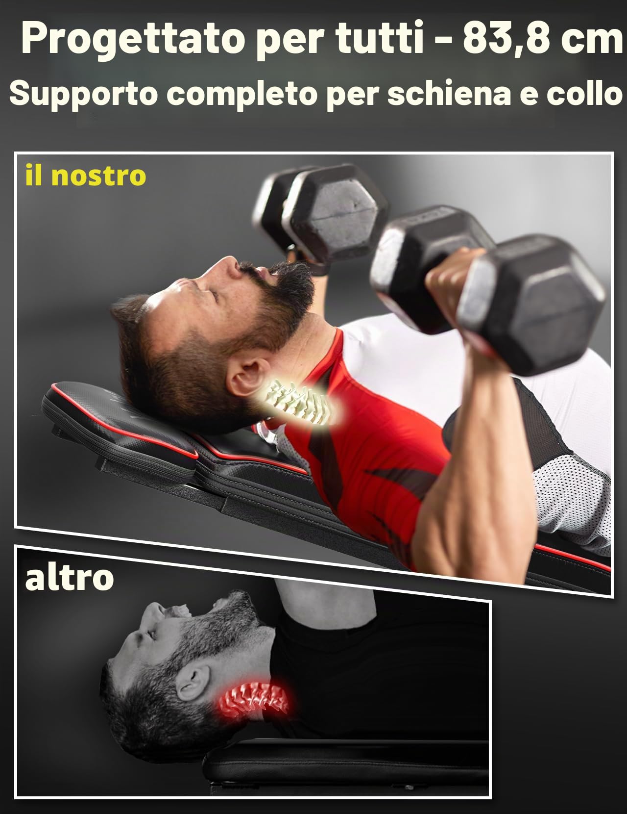 YOLEO Panca pesi regolabile per palestra domestica, certificata ENISO per 375 KG, preassemblata al 98%, panca da palestra pieghevole con 84 posizioni (inclinata, declinata e piana), seduta più ampia