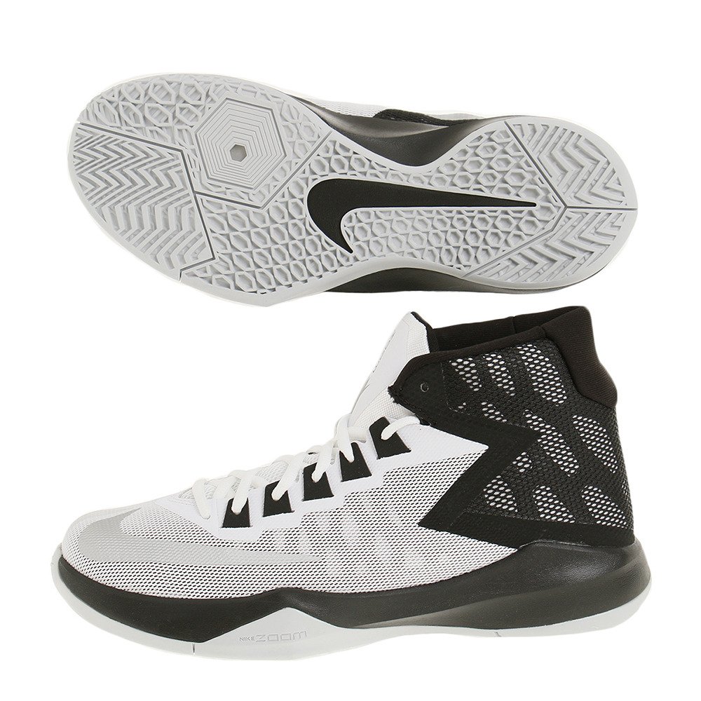 Nike Mens Nike Zoom Devosion White M Silv Basketball Shoes