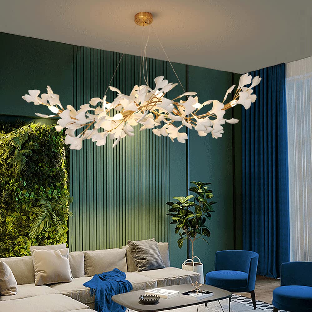 Globe Branches フラワーシャンデリア Amazon.com: Flower Petal Chandelier Tree Branch Design Ginkgo