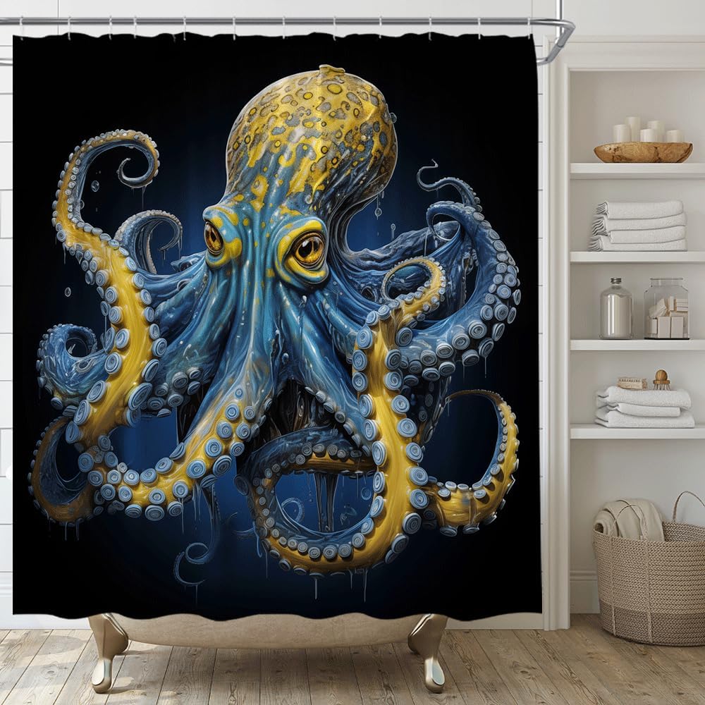 Pirate Ship Shower Curtain Vintage Nautical Sailboat Sailing Sea Adventure Seascape Coastal Fabric Bathroom Decor Set with Hooks,(70" Wx78 H)