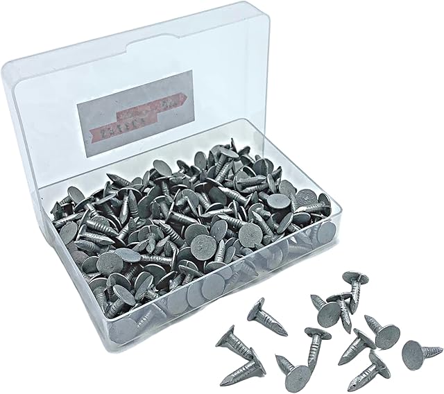 Galvanised Roofing Nails 13mm (Pack of 185g) Felt Nails for Shed Roof - Galvanised Nails Clout Nails - Quality Roof Felt Nails