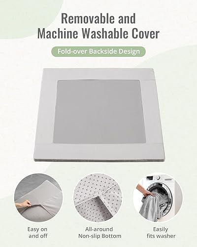 Miniatura 8 de Blissful Diary Tapete de juego para bebé de 1.3 pulgadas de grosor, tapete de corral de 50 x 50 pulgadas con funda extraíble y lavable, alfombra