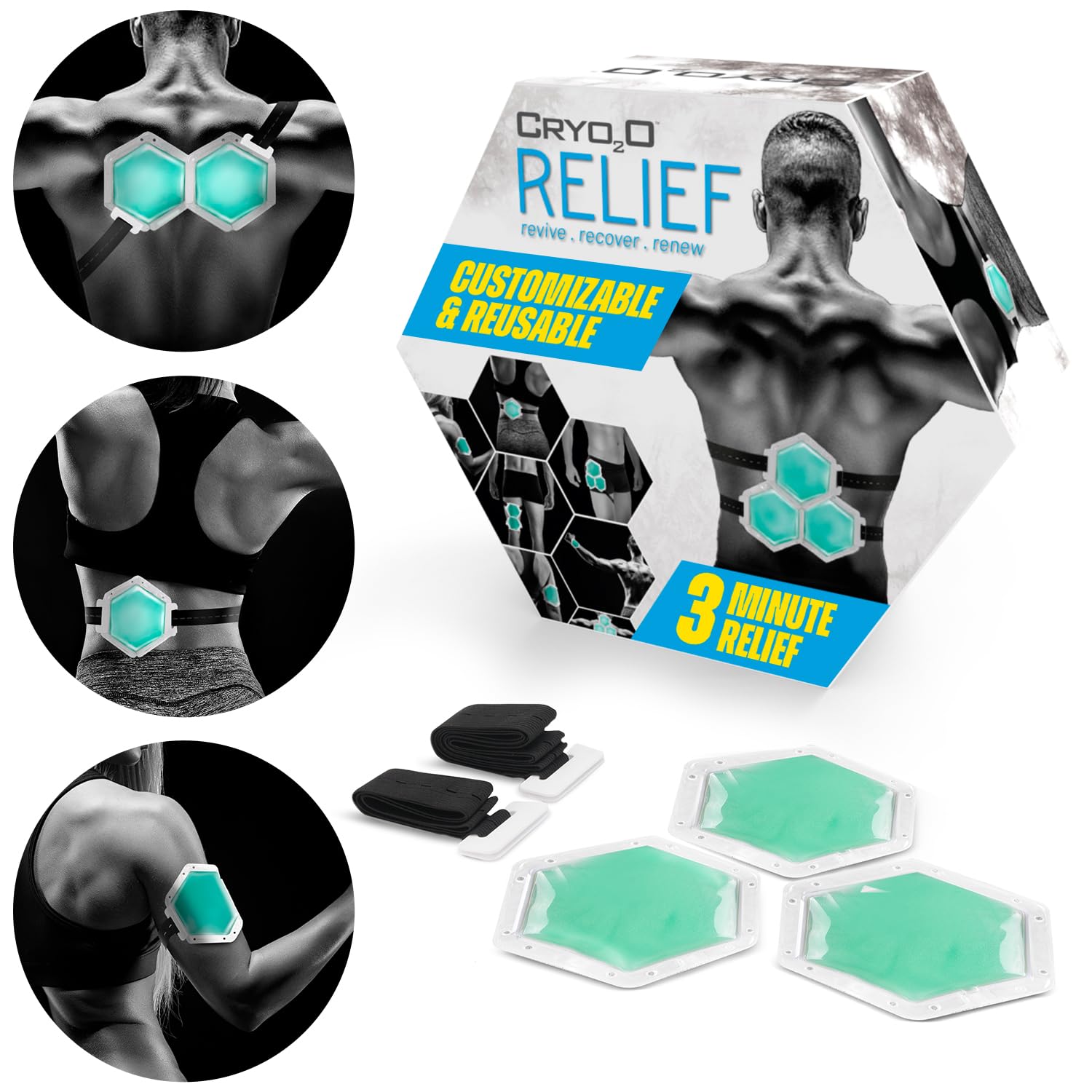 Cryo20 Relief ICE Pack - niestandardowy chłodzący pojemnik na lód, który pomoże ożywić, odzyskać i odnowić. Najzimniejszy lód