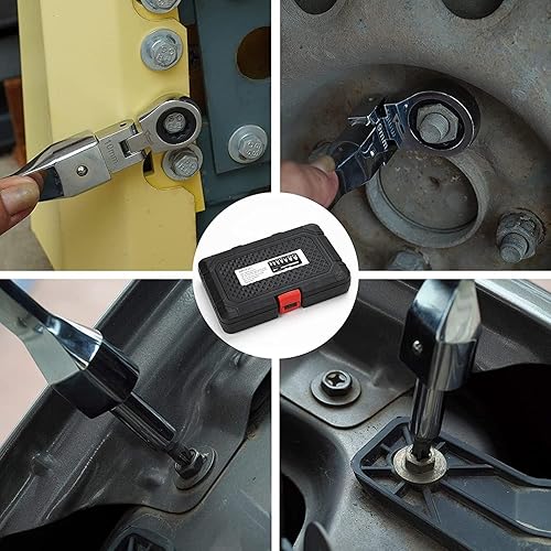 Miniatura 6 de Juego de 27 llaves de trinquete de cabeza flexible, 0.236 in-0.787 in, cabezales de trinquete Torx intercambiables con puntas de destornillador,