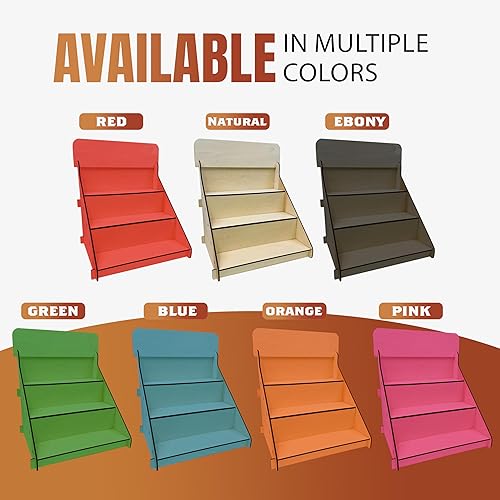 Miniatura 7 de Soporte de exhibición de mesa de venta al por menor portátil de madera, mostradores de artesanías elevadoras de 3 pasos, ferias comerciales