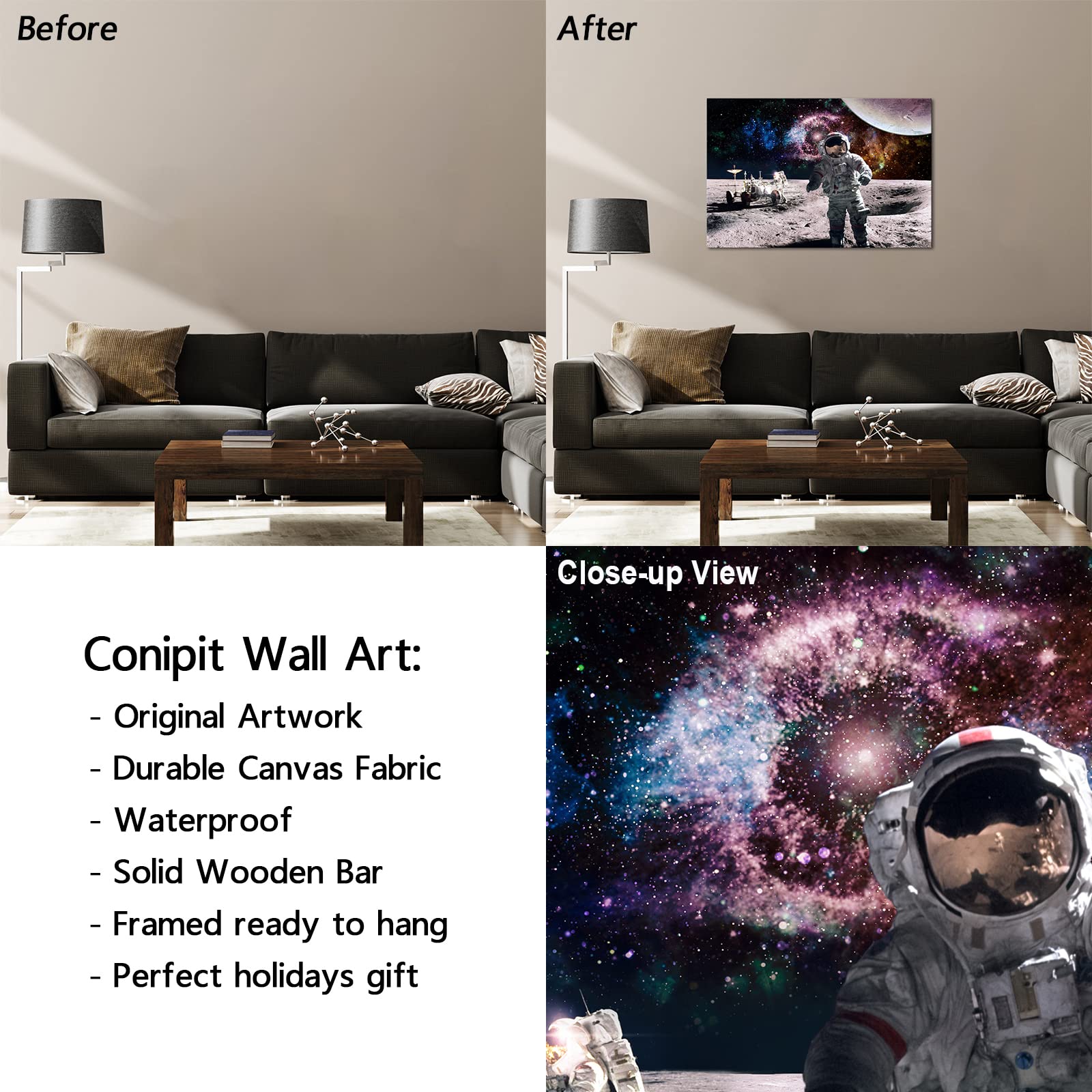 Amazon.co.jp: Conipit 宇宙飛行士 絵画プリント 宇宙人 ウォール