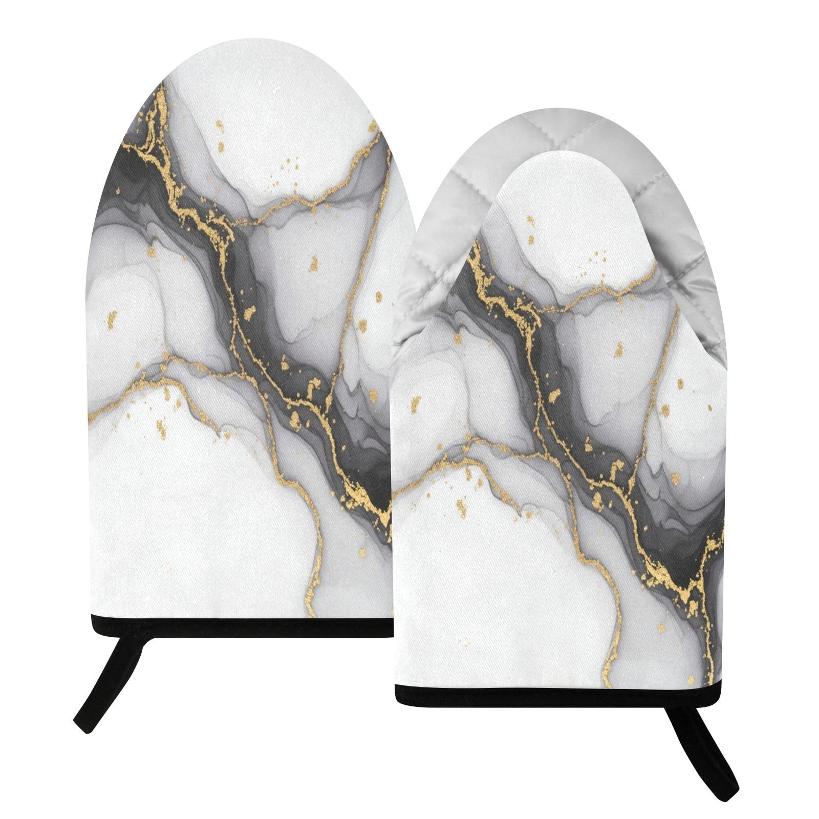 BURSTDDY Marble Oven Mitt,Heat Resistant Kitchen Mitts for Cooking