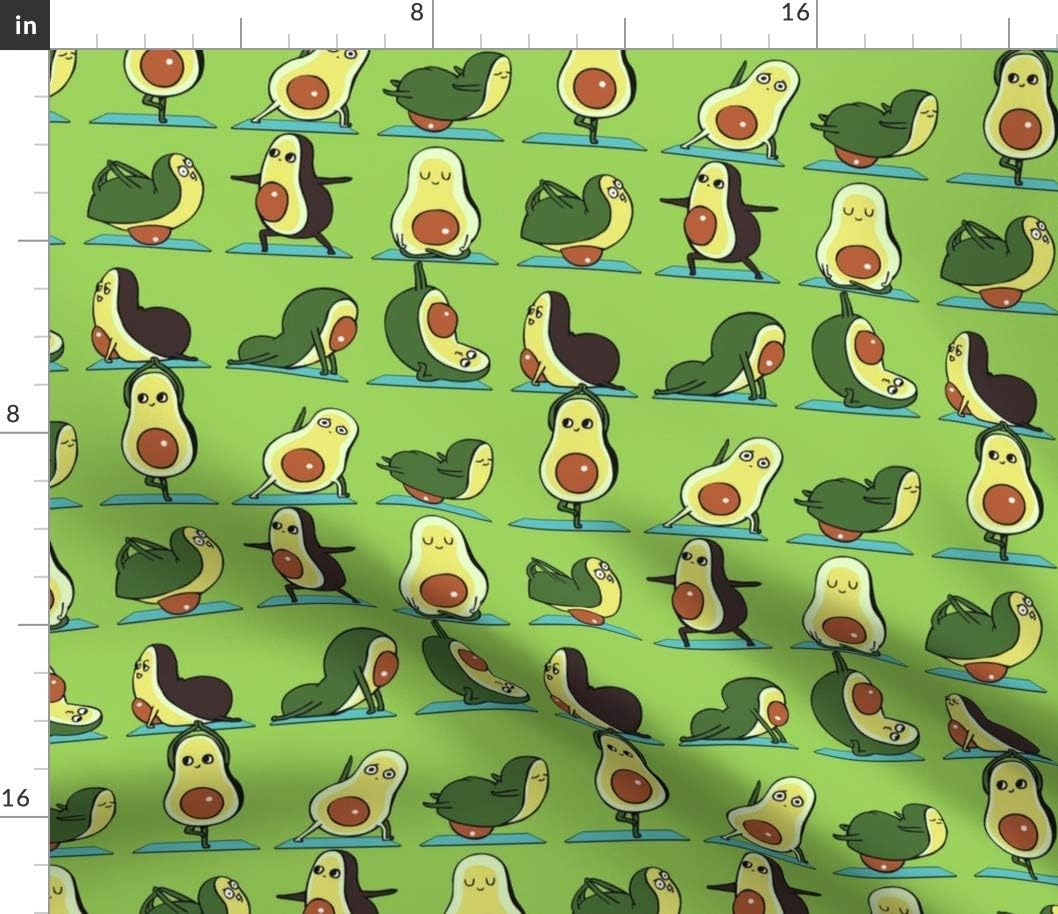 Spoonflower Fabric - Avocado Gym Fitness Workout Printed on Petal Signature Cotton Fabric by The Yard - Sewing Quilting Apparel Crafts Decor