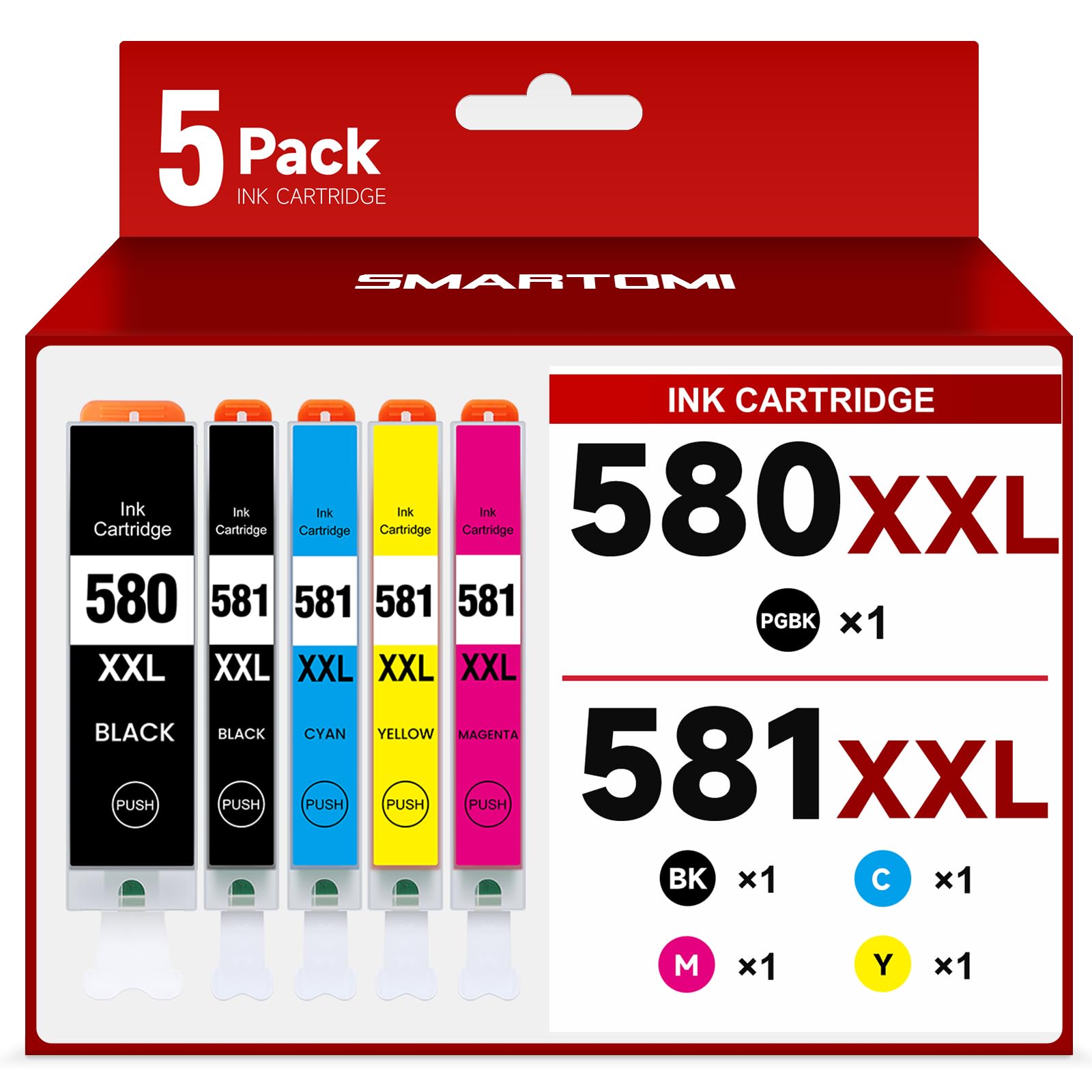 SMARTOMI 570 571 Printer Cartridges Replacement Compatible with Canon PGI-570 XL