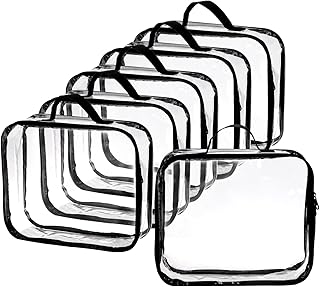 Fasmov 6 Pack Large Clear Travel Packing Cube, See-Through PVC Organizer...