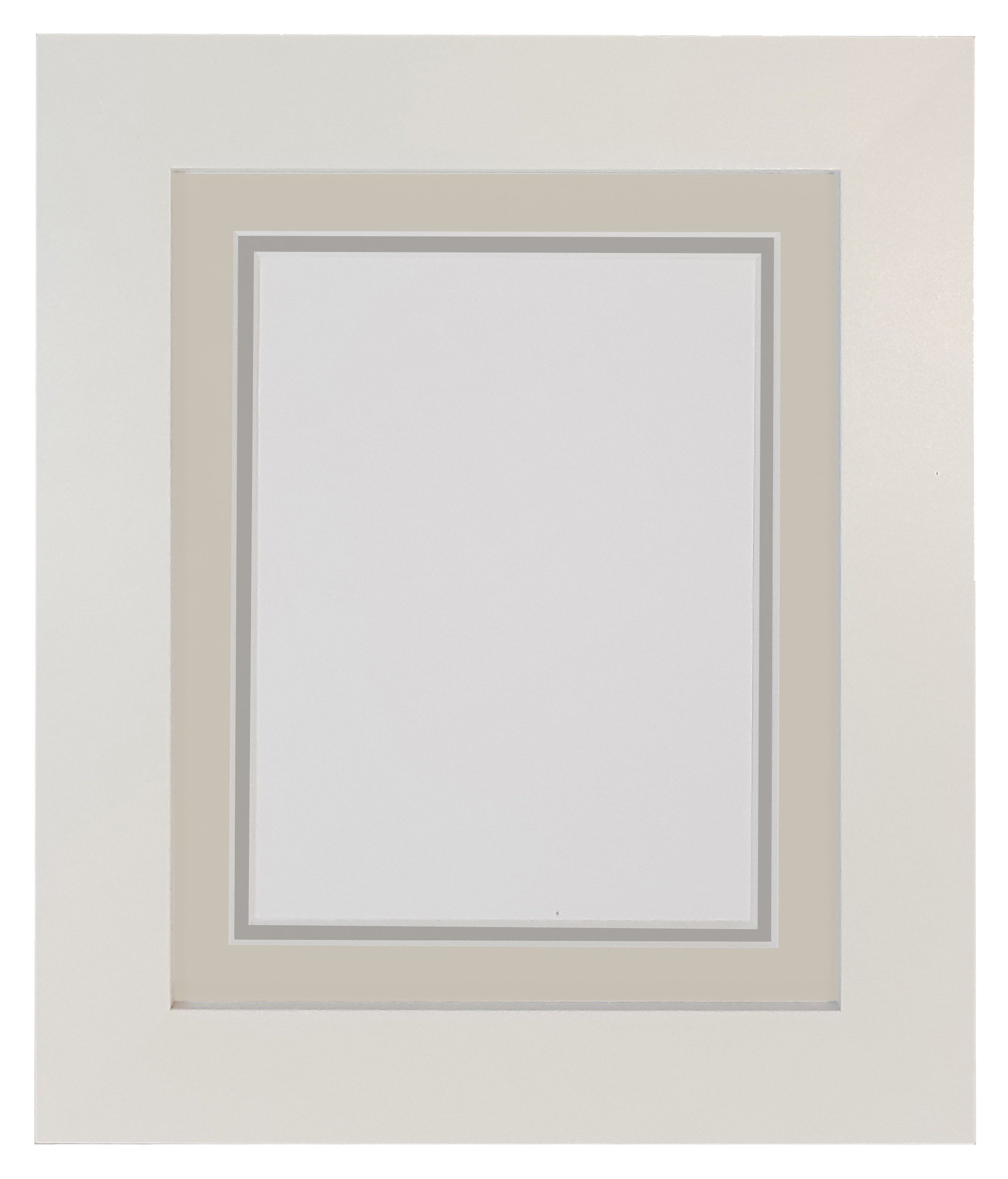 Metro White Photo Picture Poster Frame with Double Light Grey on Dark Grey Mount 45 x 30 cm for Image Size 14 x 8 inch — image 1