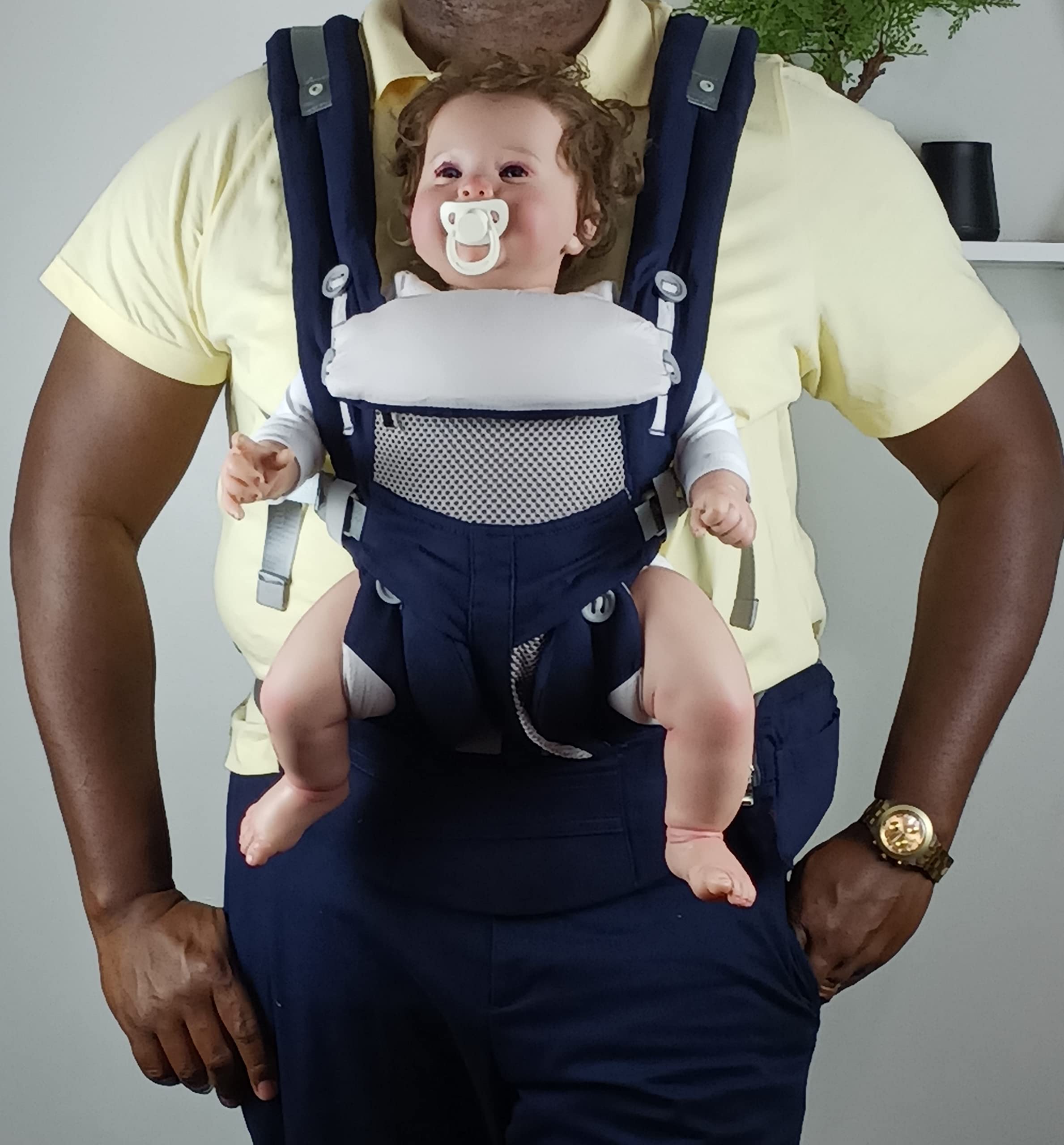 FiduciaBaby Carrier 360 Ergonomic Air Breathable Mesh Surface Newborn to Toddler Baby Carrier (Dark Blue)