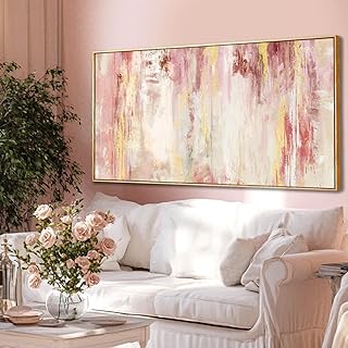 Abstract Pink Wall Art/Framed Artwork Wall Art/Oil Painting Home Decorat...