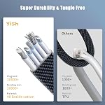 YISH Multi Charging Cable 4-in-1, 6Ft Fast Charging Cable Universal Charging Cord with Type C/USB A Port PD 27W, Flat Nylon Braided Charger Cable Compatible with iPhone MacBook iPad Android (6ft)