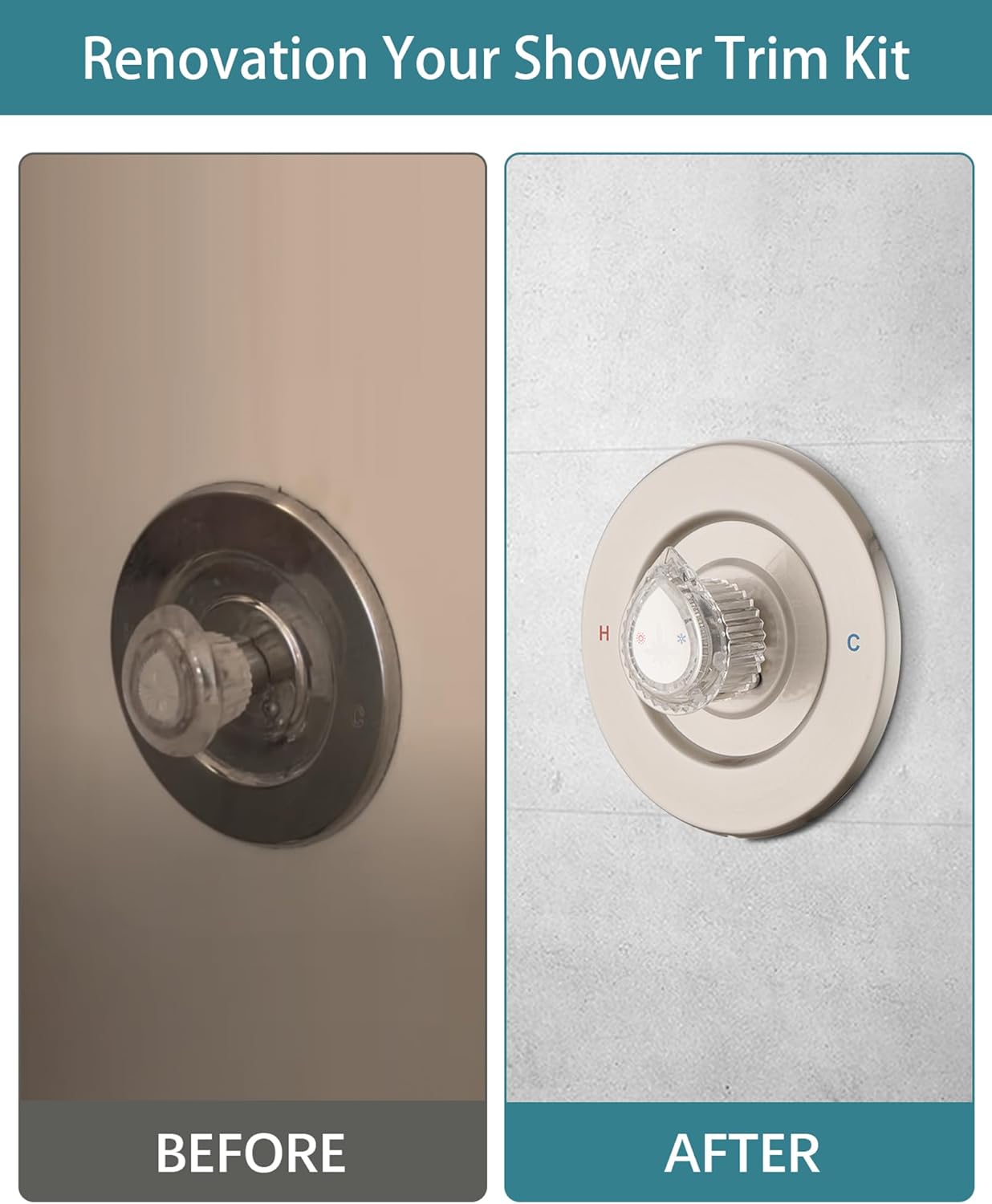 Shower Faucet Trim Kit Compatible with Moen Fit Chateau Valve Only, Pull-on Push-off Design Knob Handle, Brushed Nickel