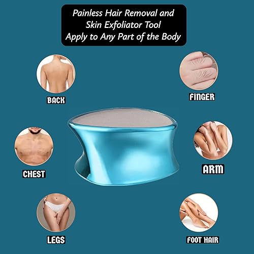 Miniatura 5 de Borrador de pelo de cristal y molinillo de pies, 2 en 1 de doble cara, reutilizable, fácil de usar, dispositivo de eliminación de vello de cristal