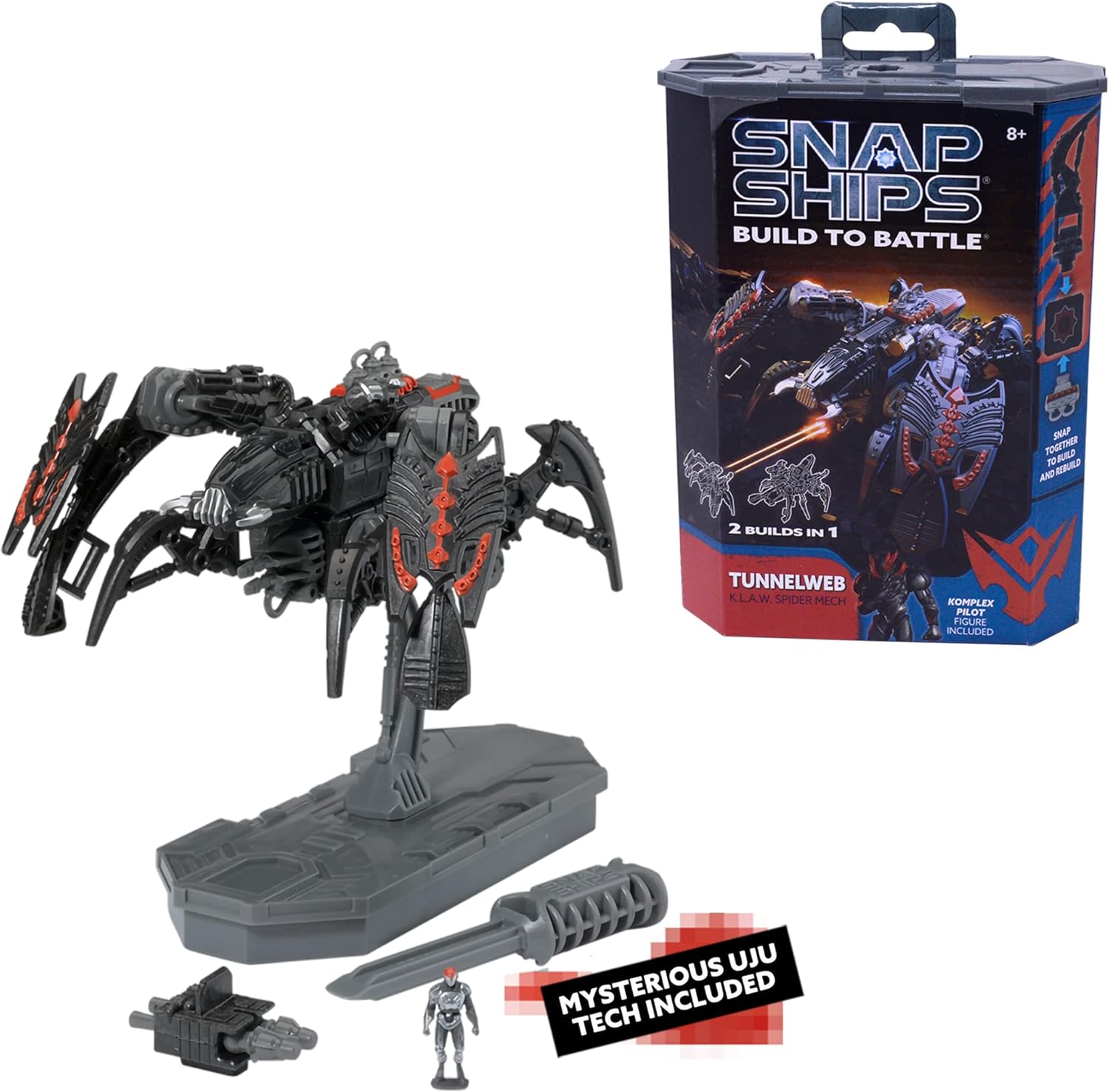Snap Ships Komplex Tunnelweb K.L.A.W. Spider Mech - Build to Battle - Make 2 Different Builds - Ages 8+