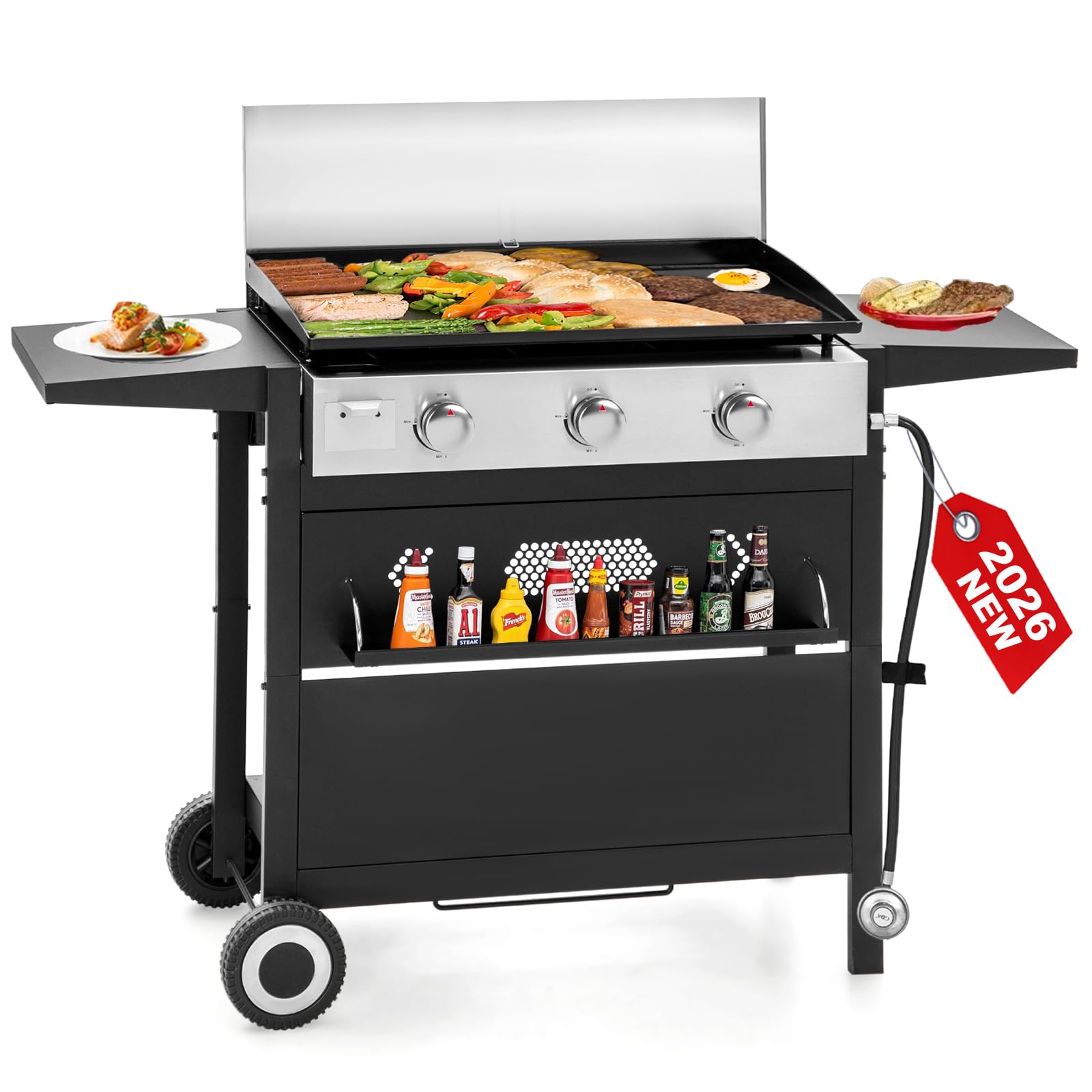 GREEN PARTY 3 Burner 27 inch Propane Gas Griddle