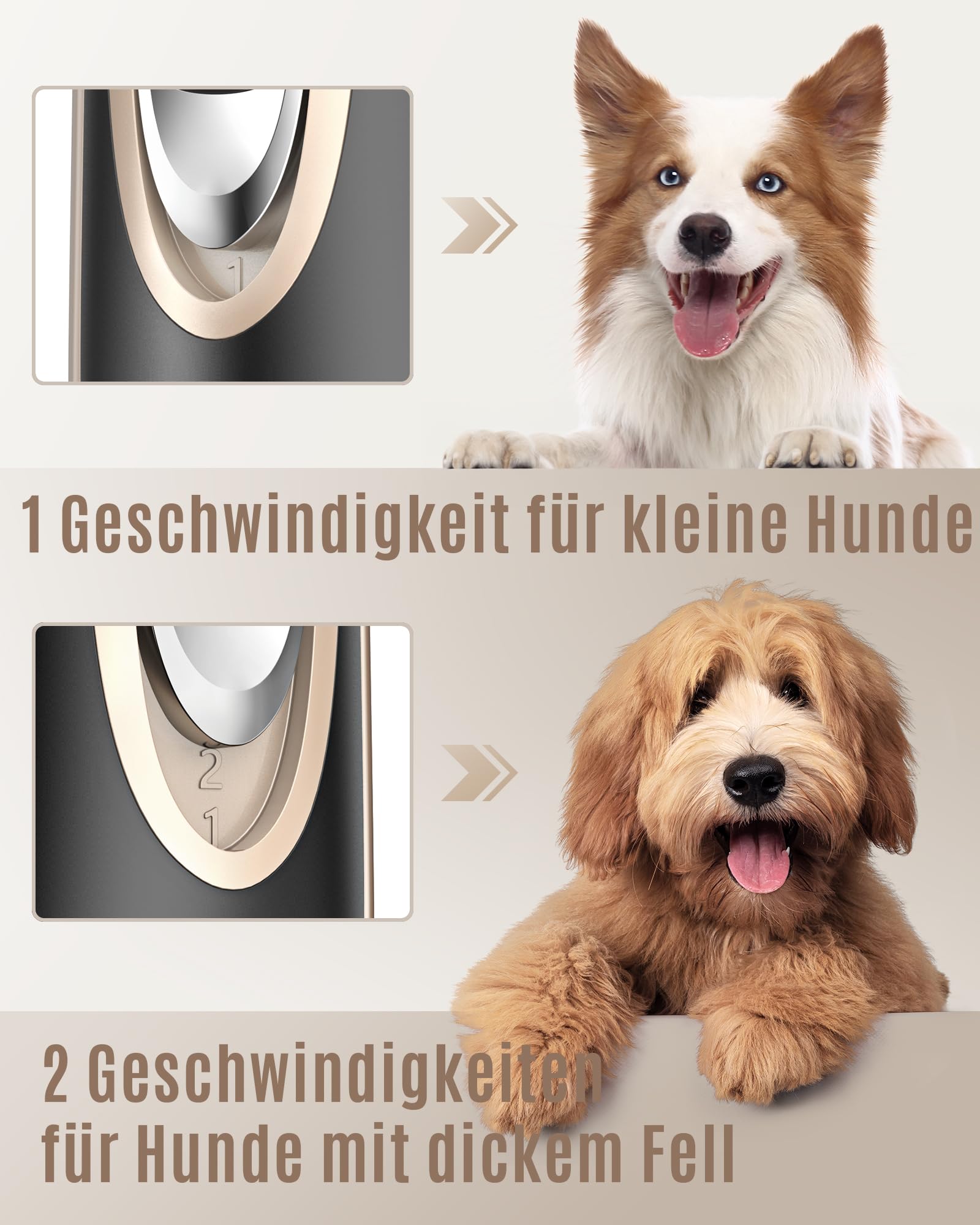 oneisall Bundle: Leise Hundeschermaschine (2000mAh, 4h Laufzeit) + 3-in-1 Profi Schermaschine für Katzen & Hunde – LCD-Anzeige Pfotentrimmer für Pfoten, Hintern, verknotetes Fell, Dingleberry & dichte