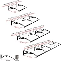 Vista 4 de Toldo para ventana de puerta delantera con fregadero grande de aleación de aluminio, cubierta de nieve para techos, toldo de entrada, cubierta